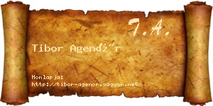 Tibor Agenór névjegykártya